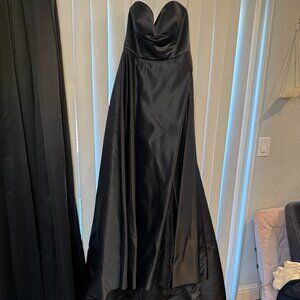 Black Strapless Wedding Dress